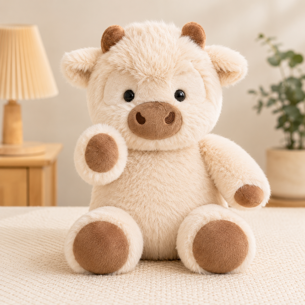Adorable Highland Cattle Plush Toy Running Cow