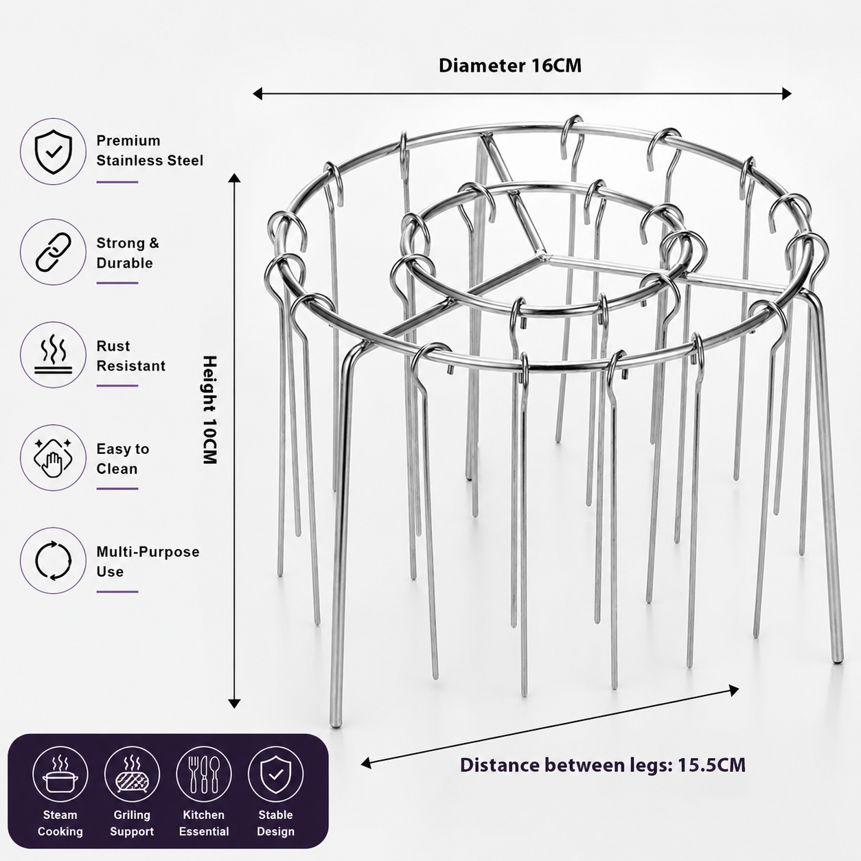 Air Fryer Stainless Steel Vertical Grill Rack