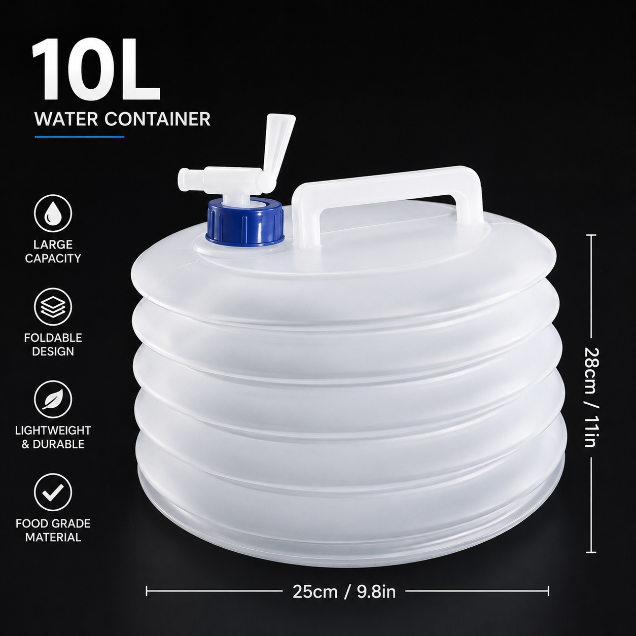 FlexFlow™ Foldable Water Container (10L/15L)